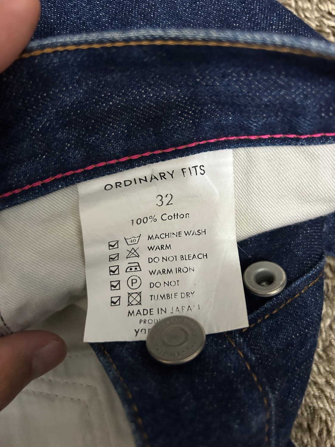 오디너리핏츠 5포켓 앵클 데님 원워시 32사이즈 상품이미지10
