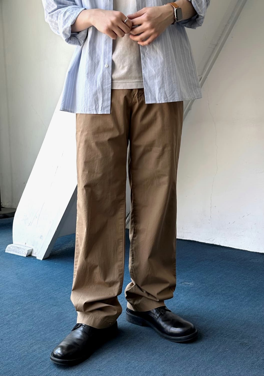 Natural high count cotton chino pants 상품이미지3