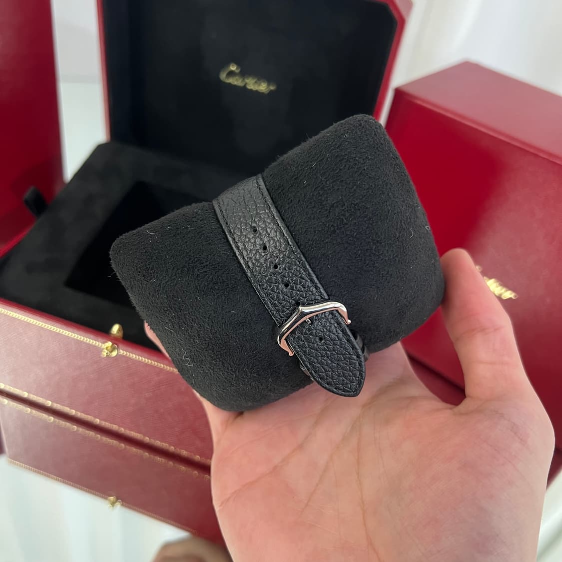 [새상품급/풀구성] 까르띠에 탱크 머스트 라지 쿼츠 스틸 카프스킨 상품이미지3