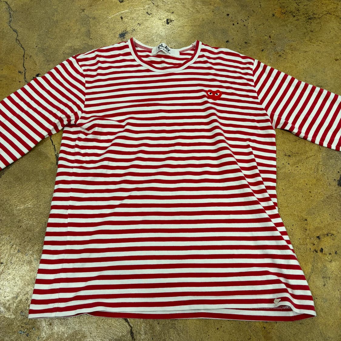 꼼데가르송 레드 스트라이프 단가라 롱슬리브  상품이미지3