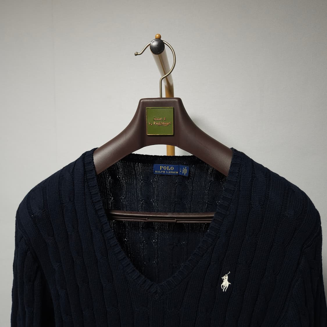 L ) 폴로 랄프로렌 여성 브이넥 케이블 니트 상품이미지2