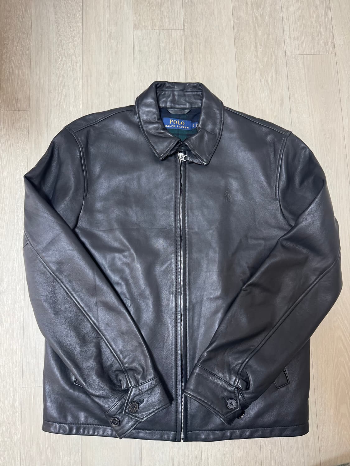 S 폴로 랄프로렌 맥스웰 램스킨 블랙 가죽 자켓 상품이미지1