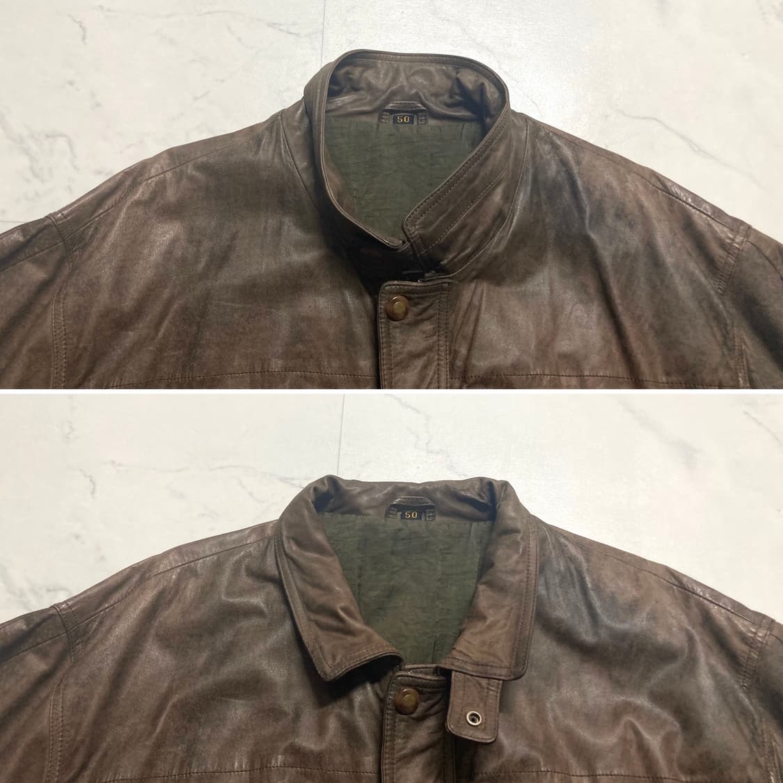 90s 스탠드카라 양가죽 램스킨 필드 봄버 자켓 105-110 상품이미지3