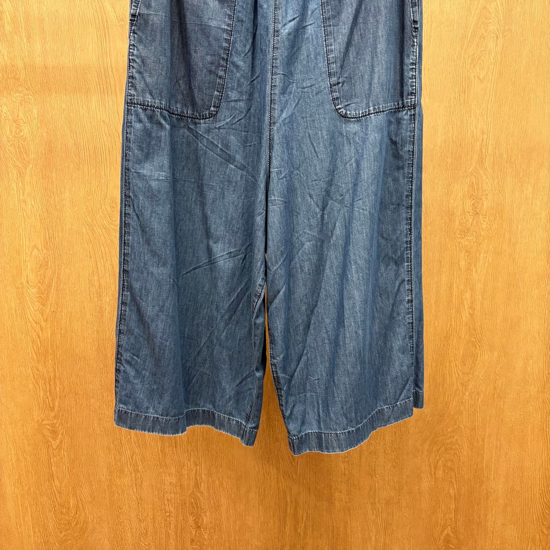 이세이미야케 플랜테이션 코튼 와이드 팬츠 허리 밴딩 탭 라벨 디테일 진청 상품이미지5