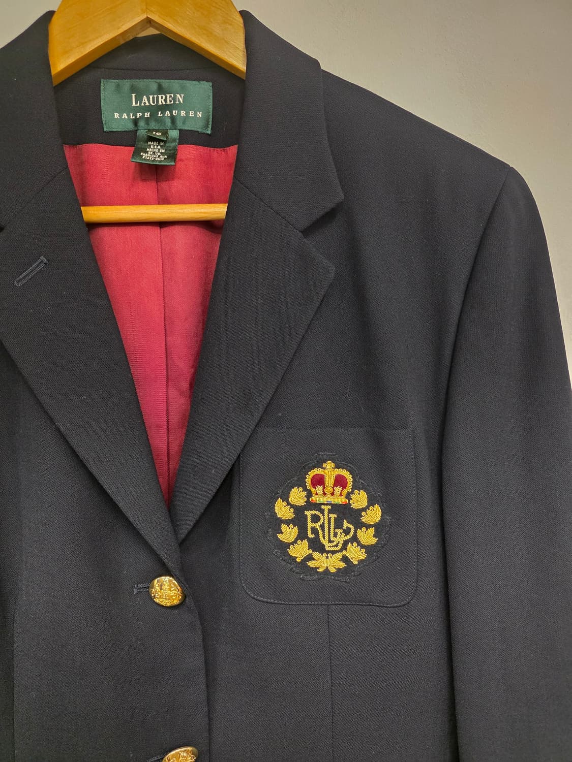 [10]90s 빈티지 랄프로렌 금장 블레이져 MADE IN USA 상품이미지3