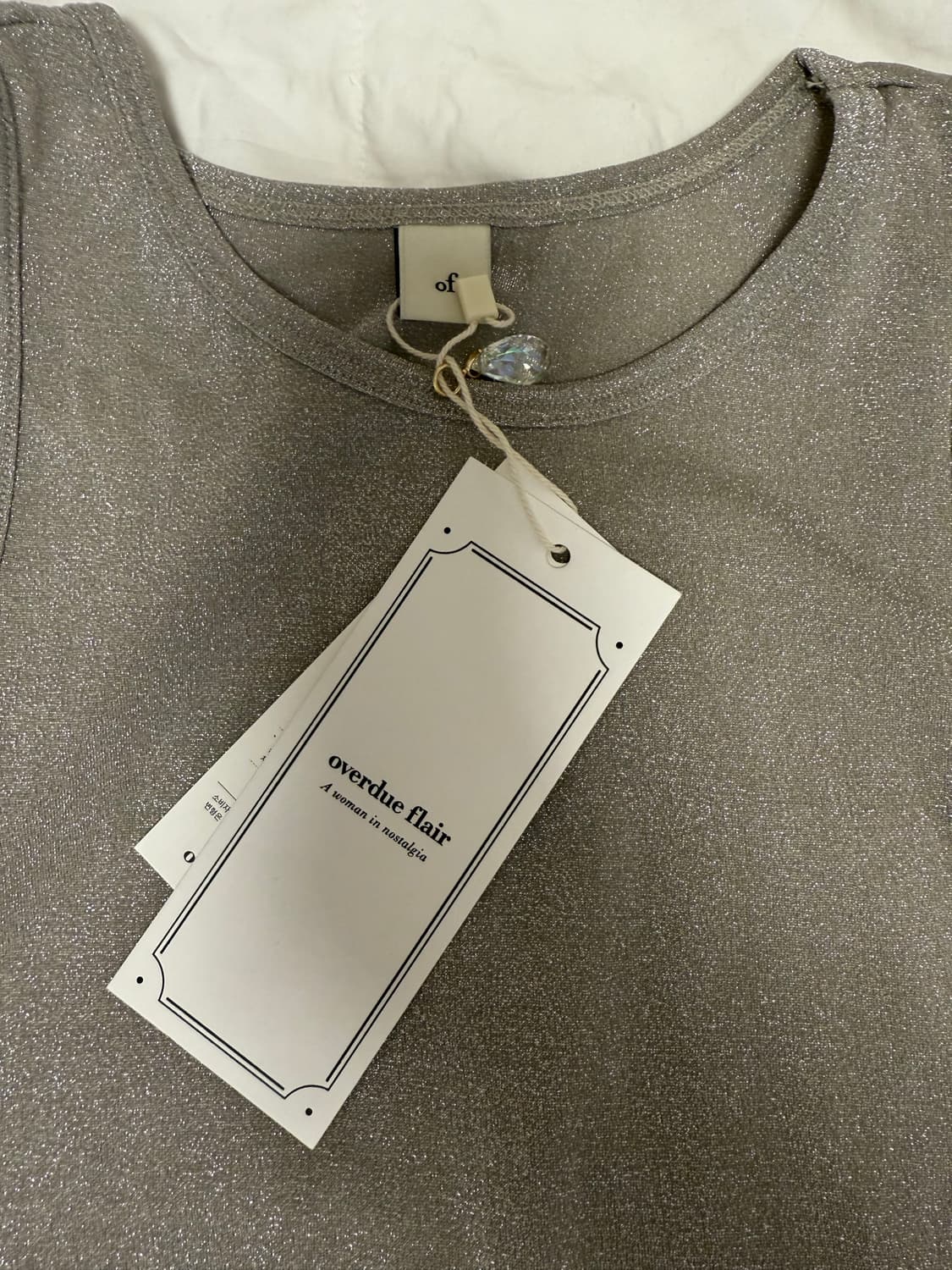 오버듀플레어) METALLIC HALTER TOP BEIGE GREY 상품이미지2