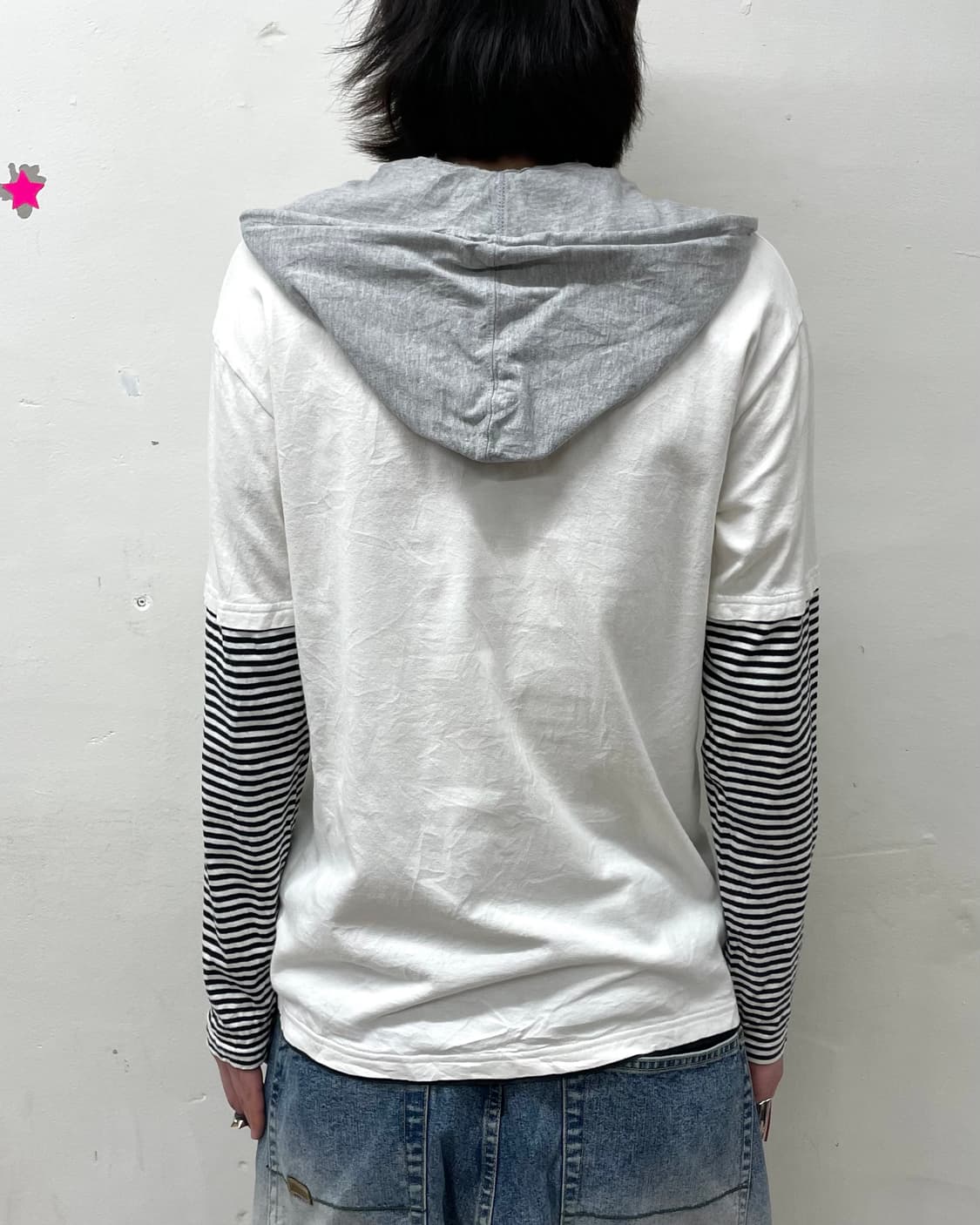Basic Stripe Layered Hoodie 상품이미지2