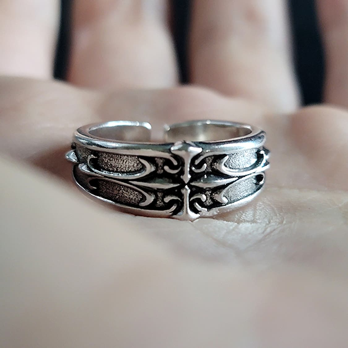 Skarn 백동 남자 엔틱 빈티지 명품 고딕 창 십자가 반지 상품이미지5