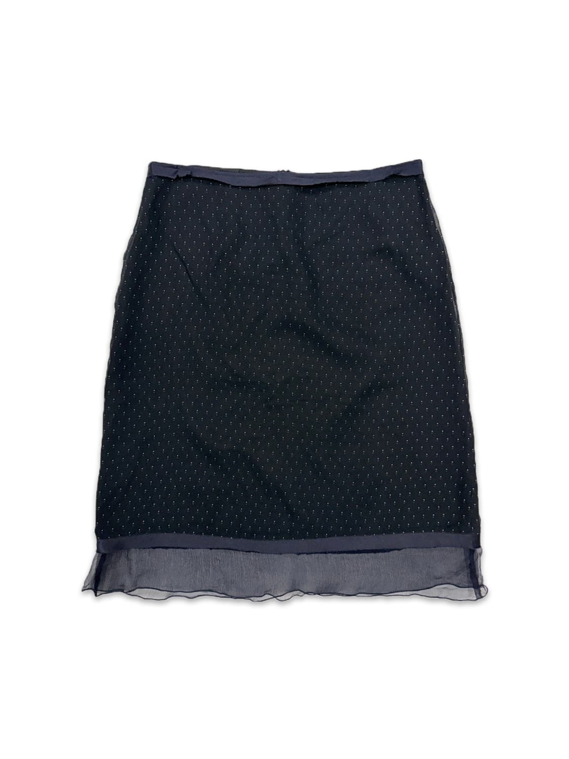 빈티지 iBLUES 네이비 도트 레이스 미디 스커트 상품이미지1