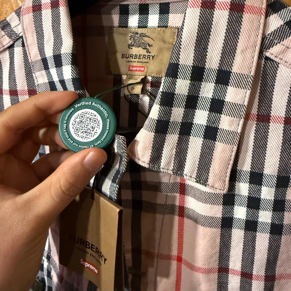 버버리 x 슈프림 콜라보(슈버리) 트러커 자켓 판매 합니다. 상품이미지10