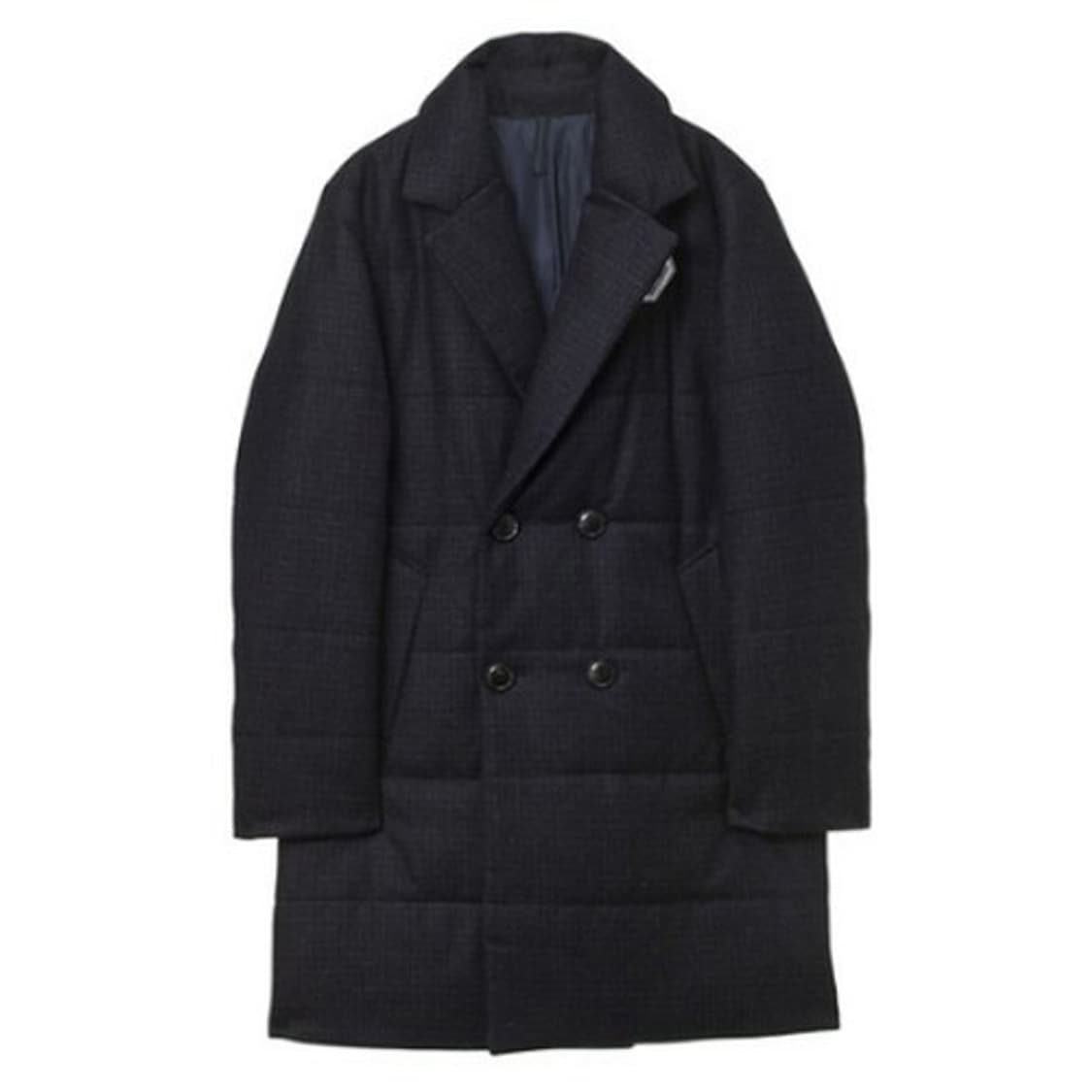 커스텀 멜로우 윈도우 체크 더블 브레스트 패딩 코트 상품이미지1