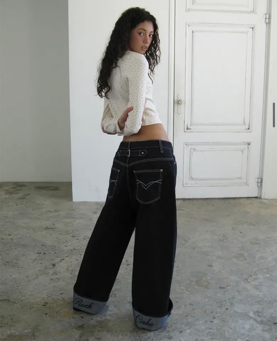 락케이크 Hem Point Wide Jeans 상품이미지1