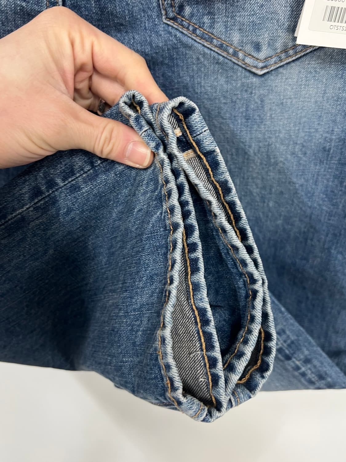 아웃스탠딩 60s 복각 셀비지 크롭 데님 팬츠 상품이미지4