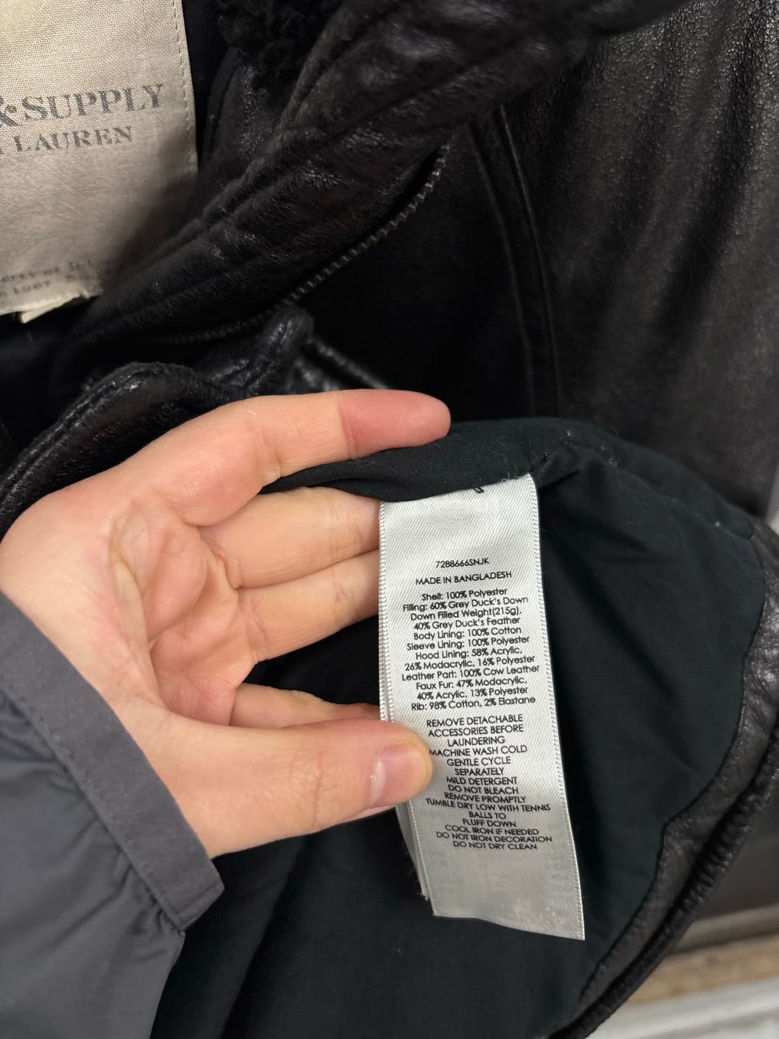 폴로랄프로렌 데님앤서플라이 레더 다운 패딩 상품이미지5