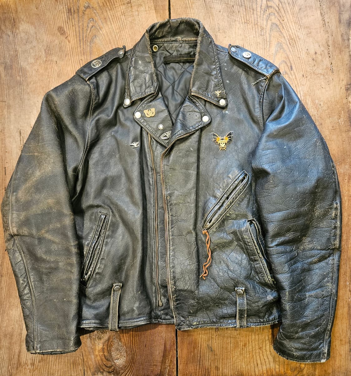70s 빈티지 AMF  harley davidson 라이더 레더 자켓 상품이미지1