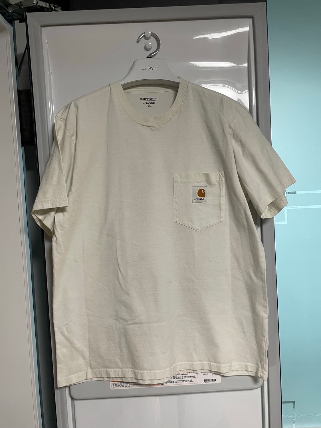 칼하트 어웨이크 뉴욕 크림 반팔 xl 상품이미지4