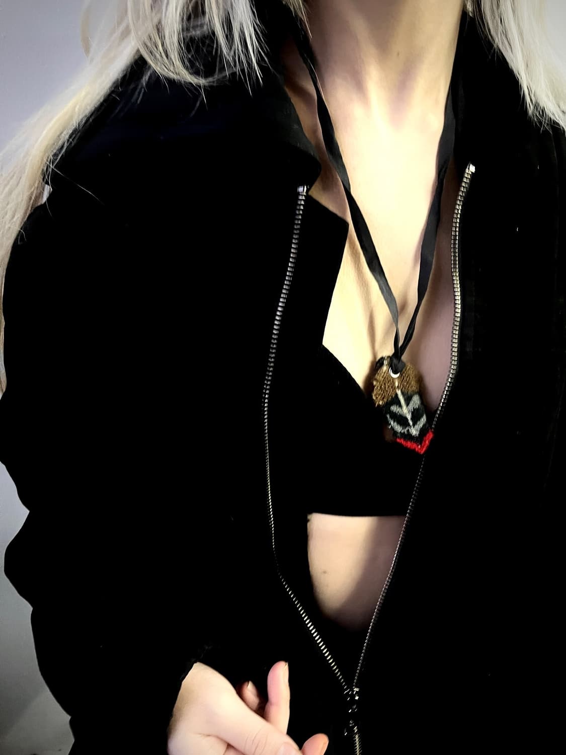 언더커버 아카이브 니트 패브릭 페더 목걸이 상품이미지2