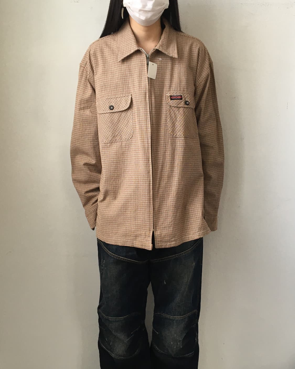 Check pattern zip up 상품이미지1