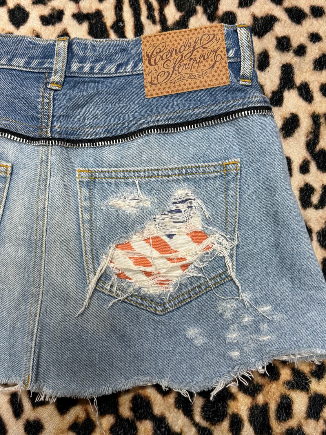 성조기 디스트로이드 데님스커트 상품이미지4