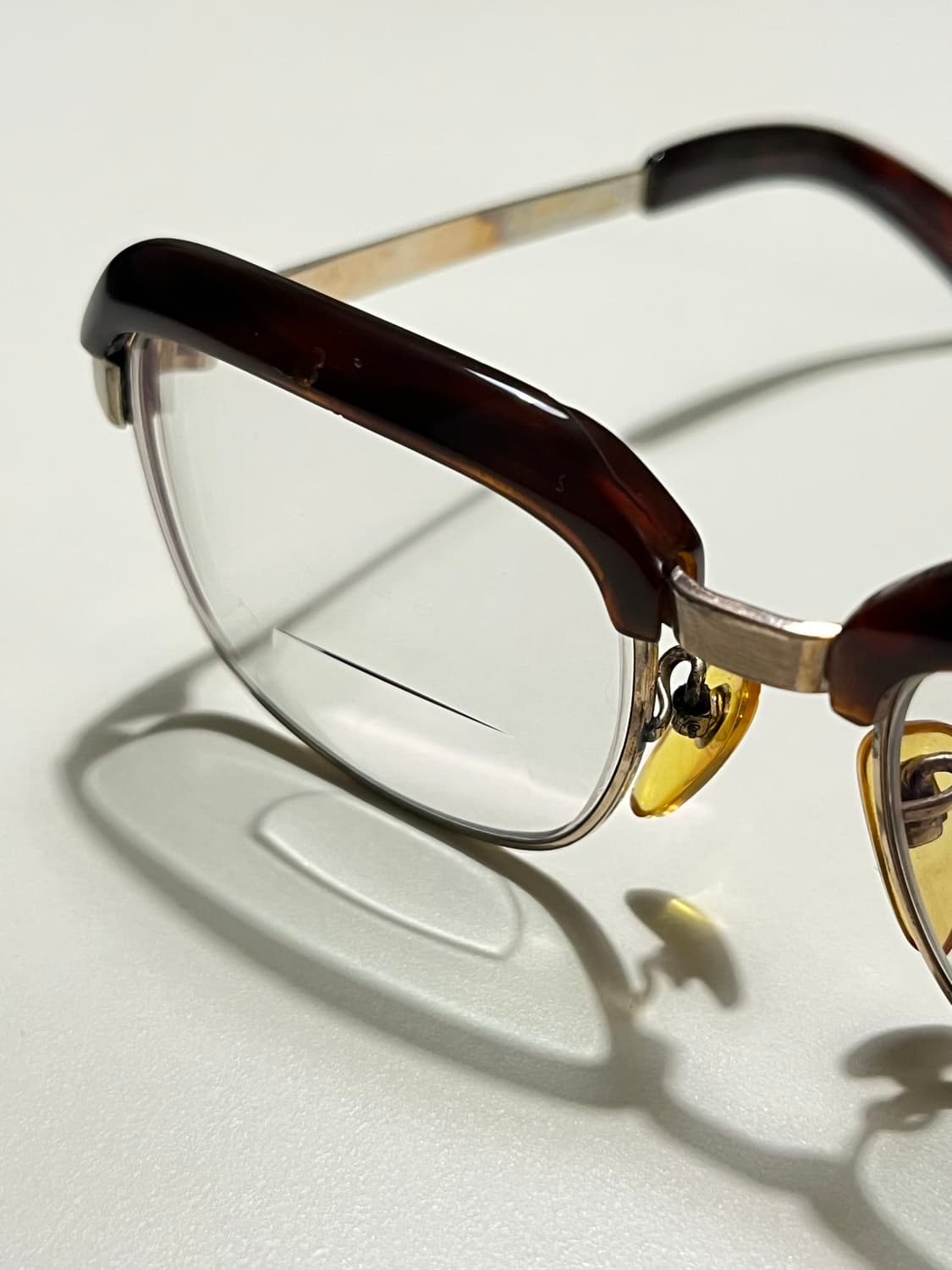 빈티지 12KGF 금장 하금테 안경 (귀갑 스타일/52사이즈) 상품이미지6