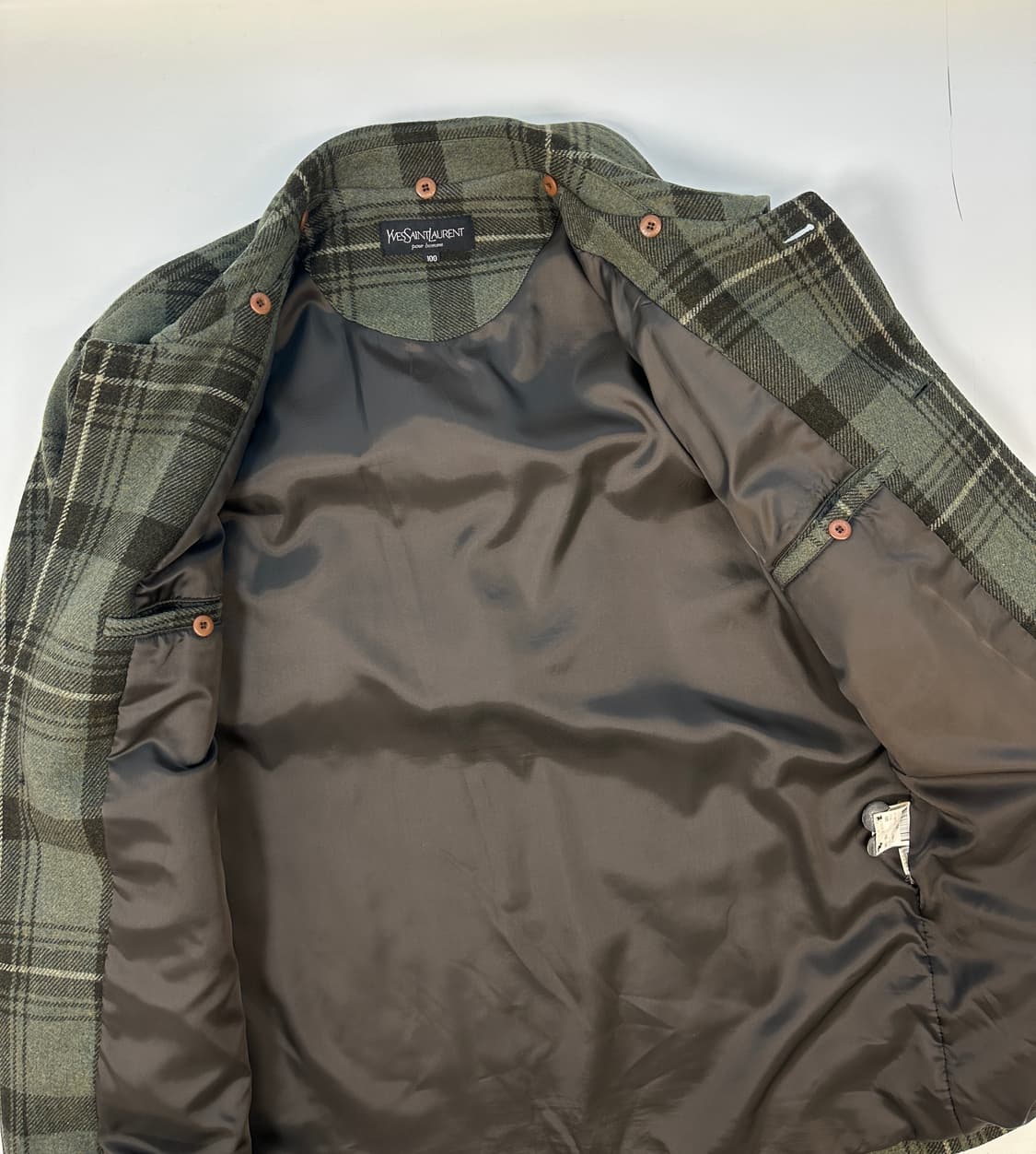 입생로랑 울 체크코트 105 상품이미지6