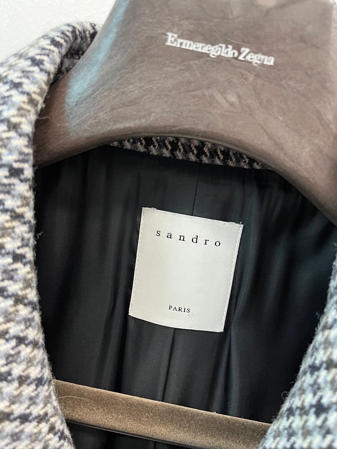 105) 산드로 체크 발마칸 코트  상품이미지8