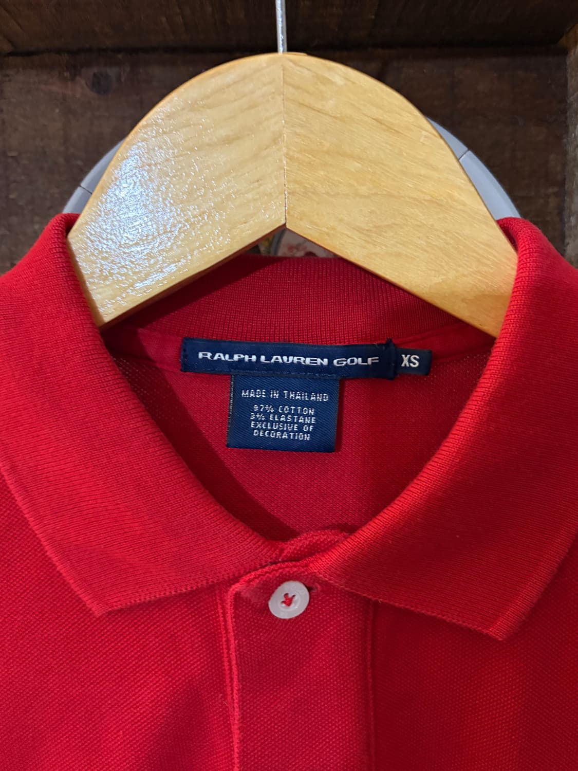 xs) 폴로 랄프로렌 골프 빅포니 pk티 레드 카라티 상품이미지3