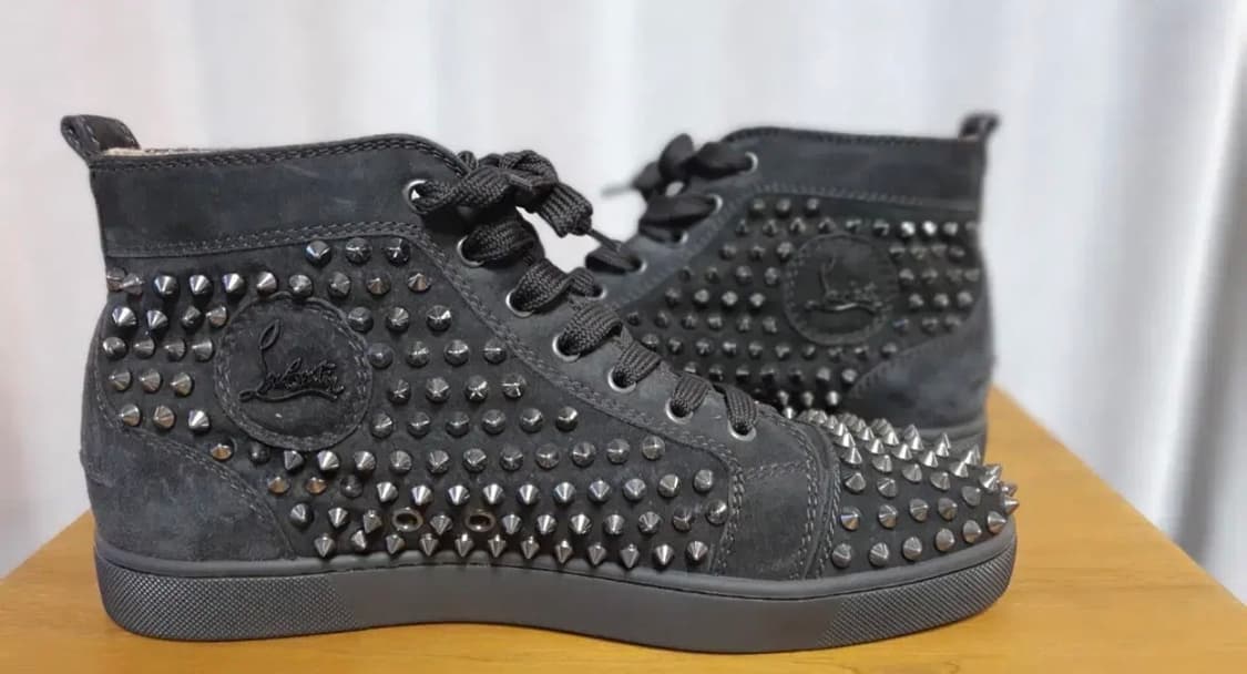 크리스찬 루부탱 루이스 플랫 하이탑 스웨이드 스니커즈 상품이미지4