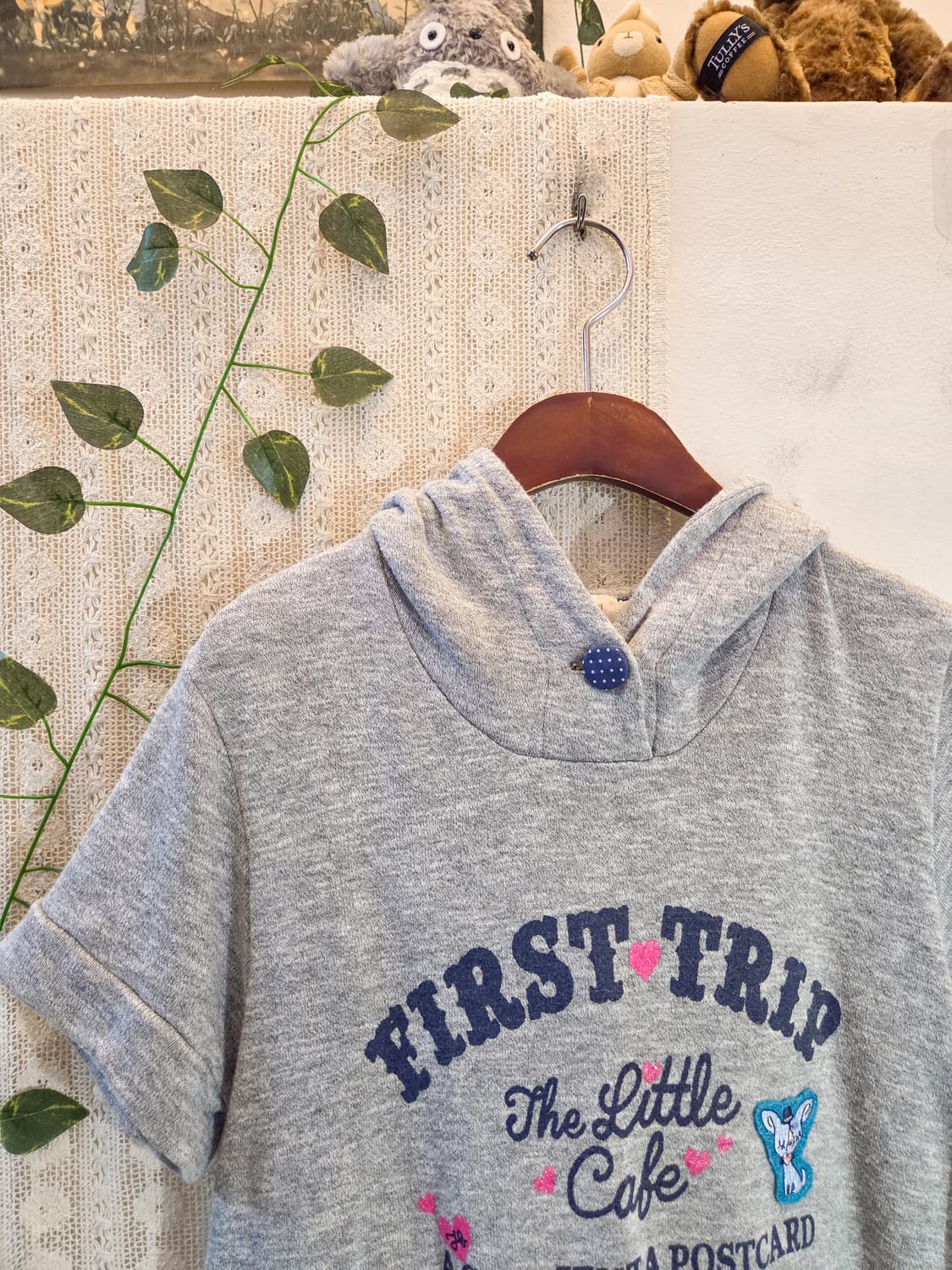 키치 반팔 후드 탑 상품이미지2