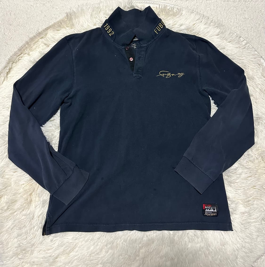 FUBU 넥라인 포인트 카라 긴팔티 XL 상품이미지1