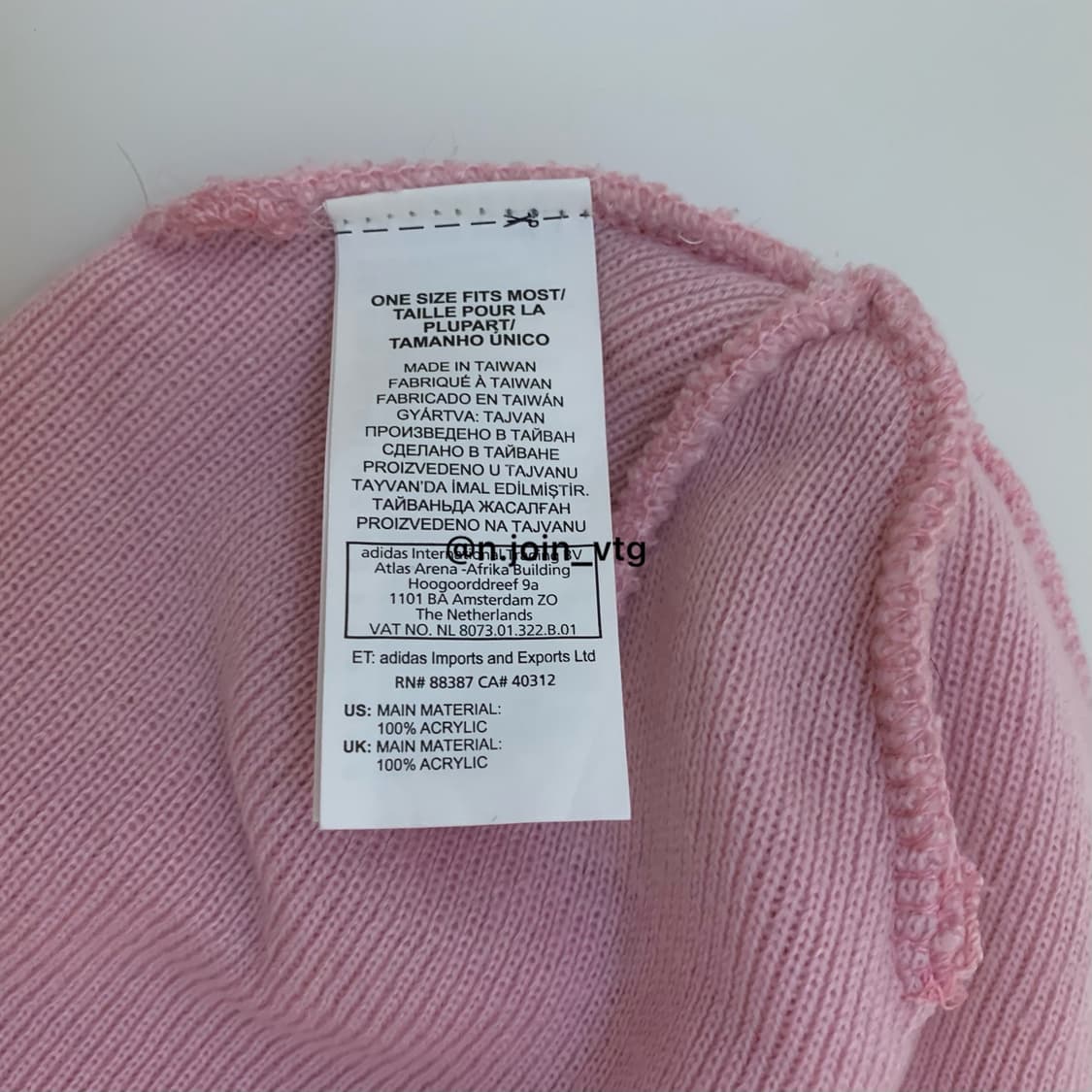 아디다스 핑크 비니 뮤트핑크 모자 상품이미지2