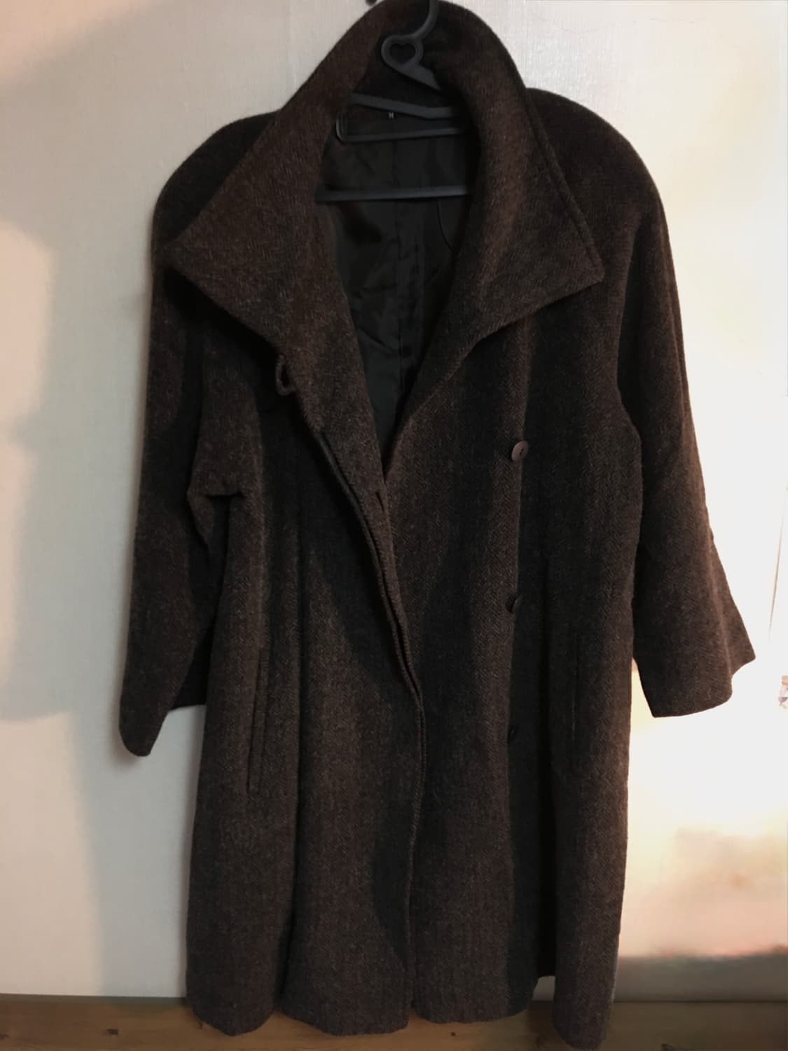 울 코트 브라운 ayadz프리즈프레임레이어룸코바빈티지파우닝입질연 상품이미지1