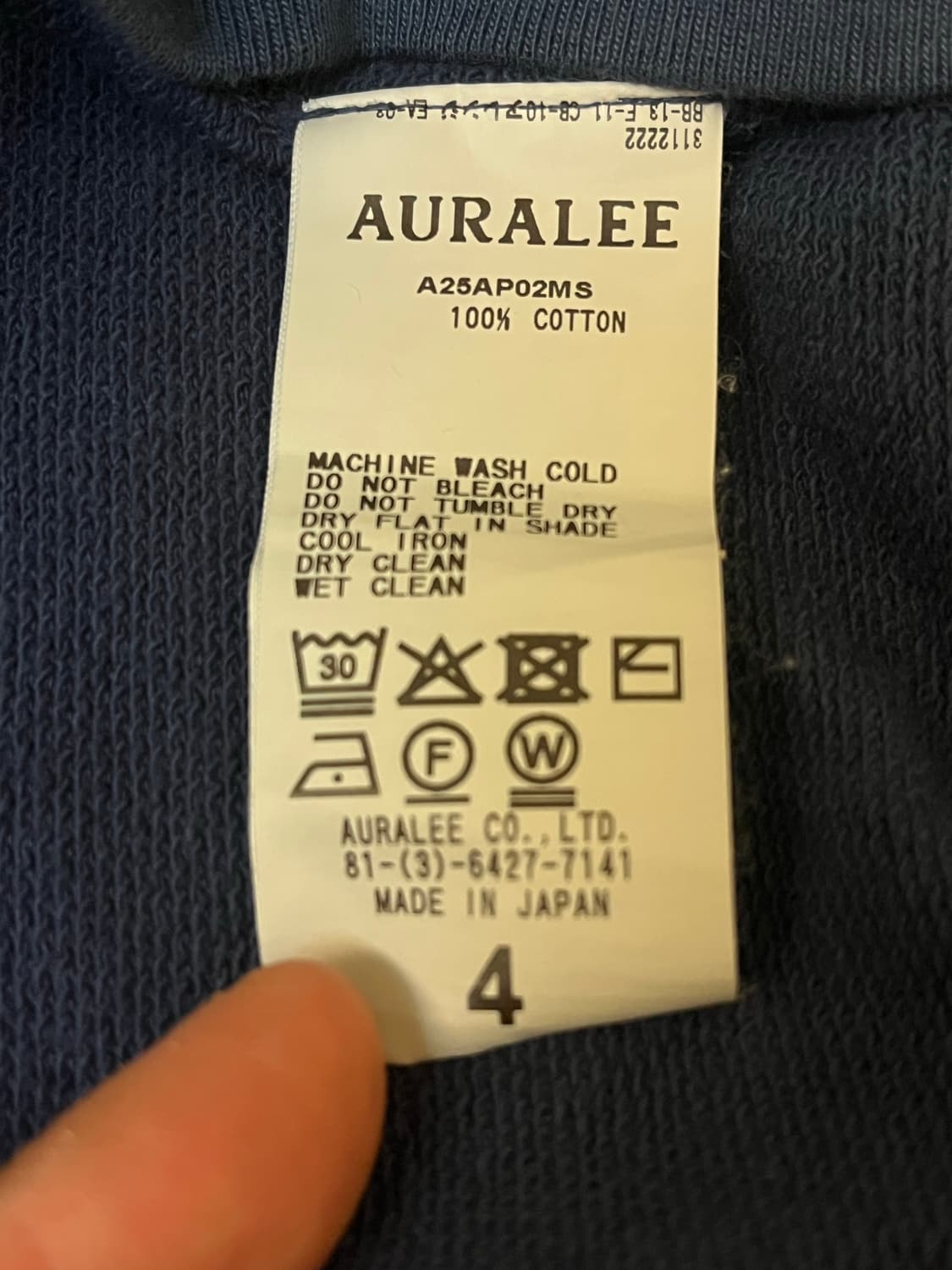 AURALEE FADED COTTON SWEAT SHIRTS 상품이미지9