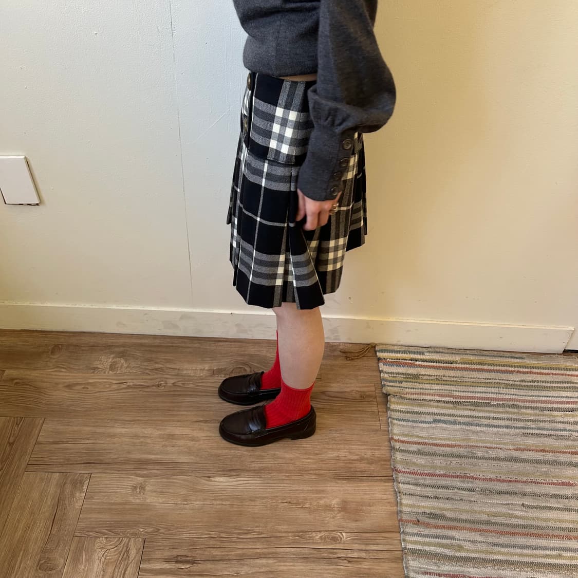 버버리 노바 체크 더블 스커트 상품이미지2