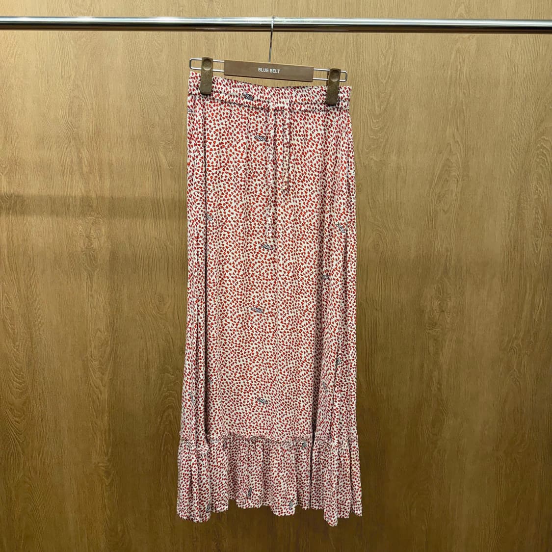 쟈딕 앤 볼테르 밴딩 롱 스커트 레드 하트 프린팅 디테일 아이보리 상품이미지2