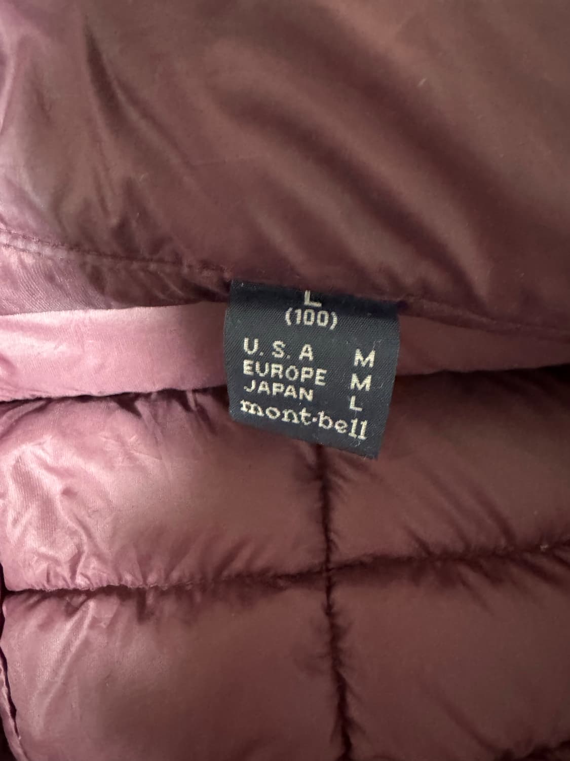 몽벨 와인색 경량패딩 L 상품이미지6