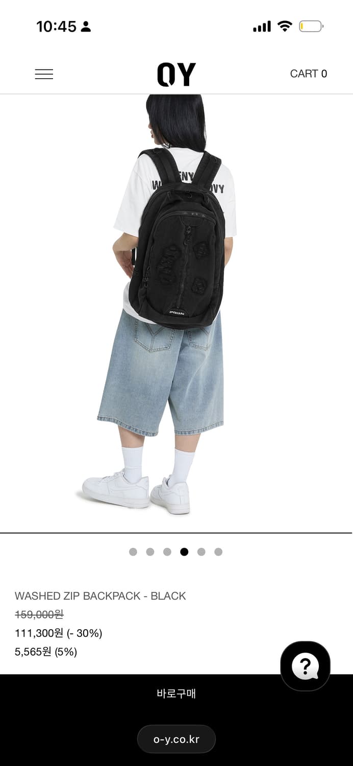 OPENYARD WASHED ZIP BACKPACK - BLACK 상품이미지1