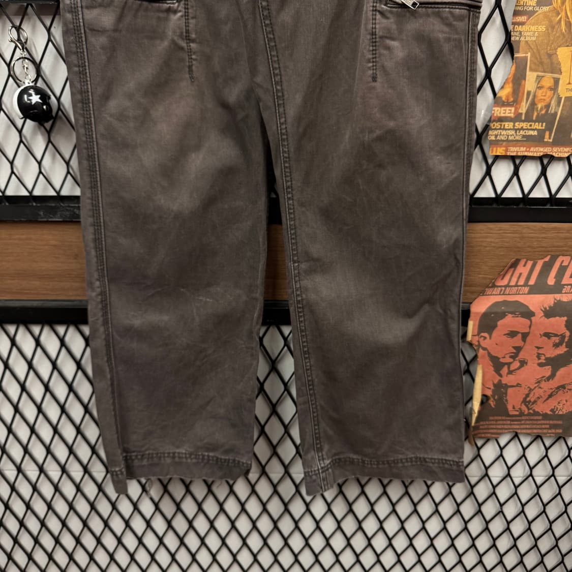 00s GAP 갭 피그먼트 워싱 카고 팬츠 포켓 지퍼 디테일 차콜 상품이미지4