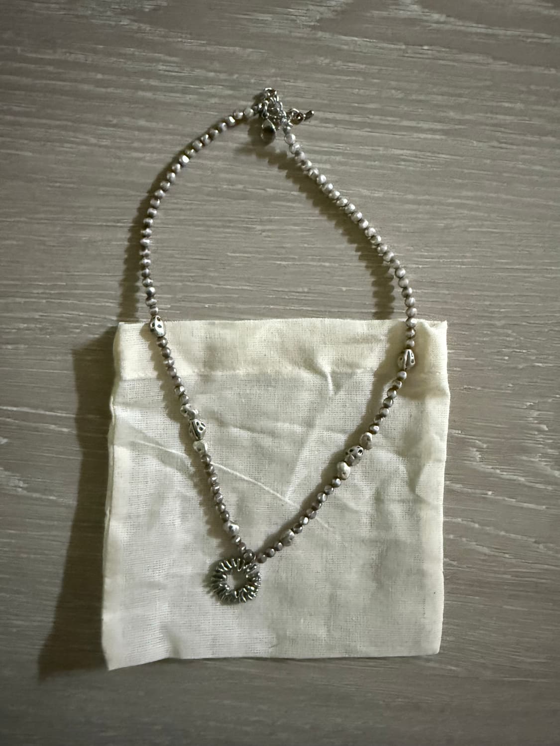 999휴머니티 페블 심블 목걸이 (블랙실버) 상품이미지2