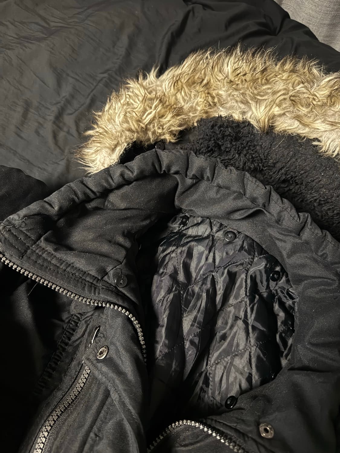 퍼후드 패딩 후드집업 fur hoodie Japanese  상품이미지3