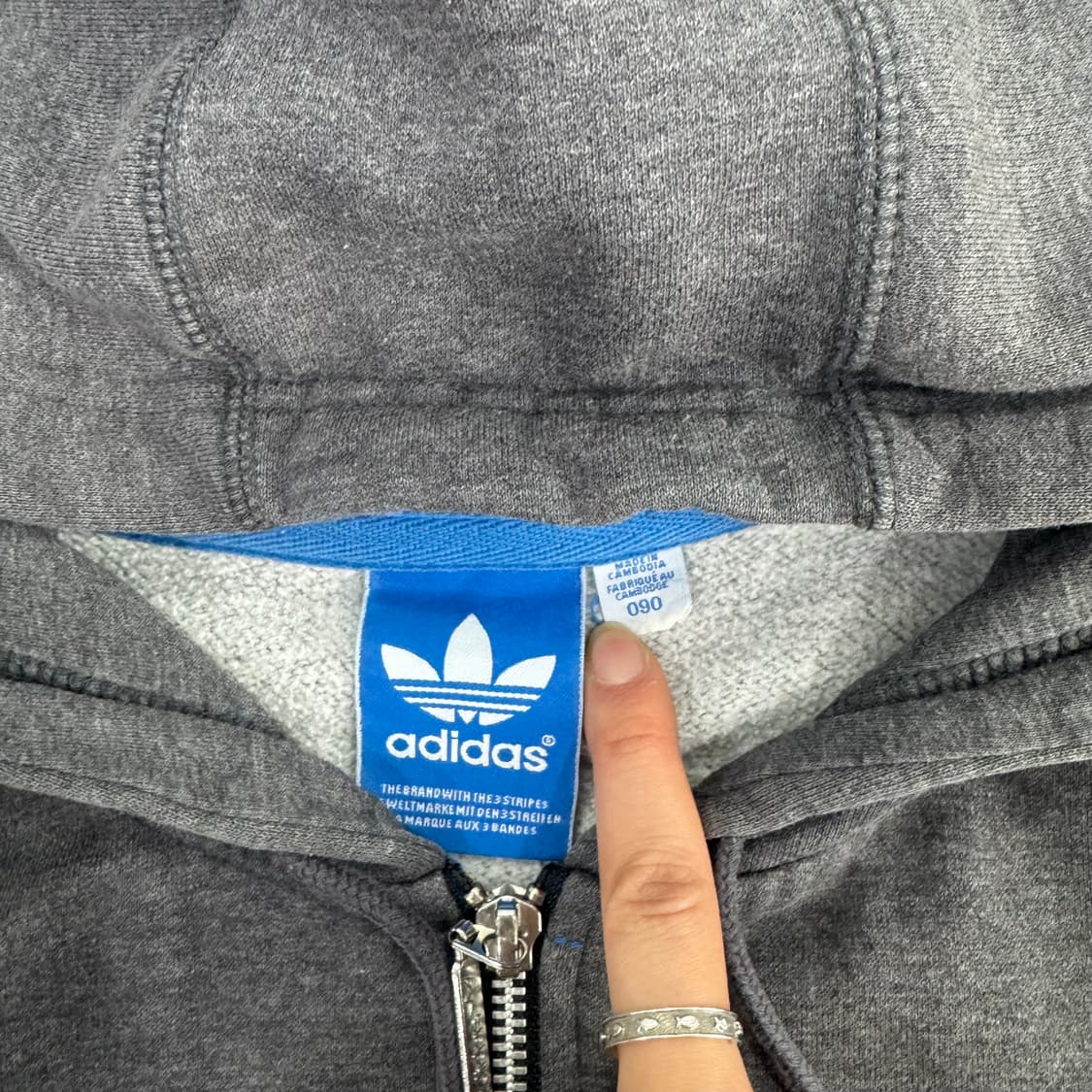 Adidas 아디다스 파이어로고 그레이 후드집업 상품이미지5