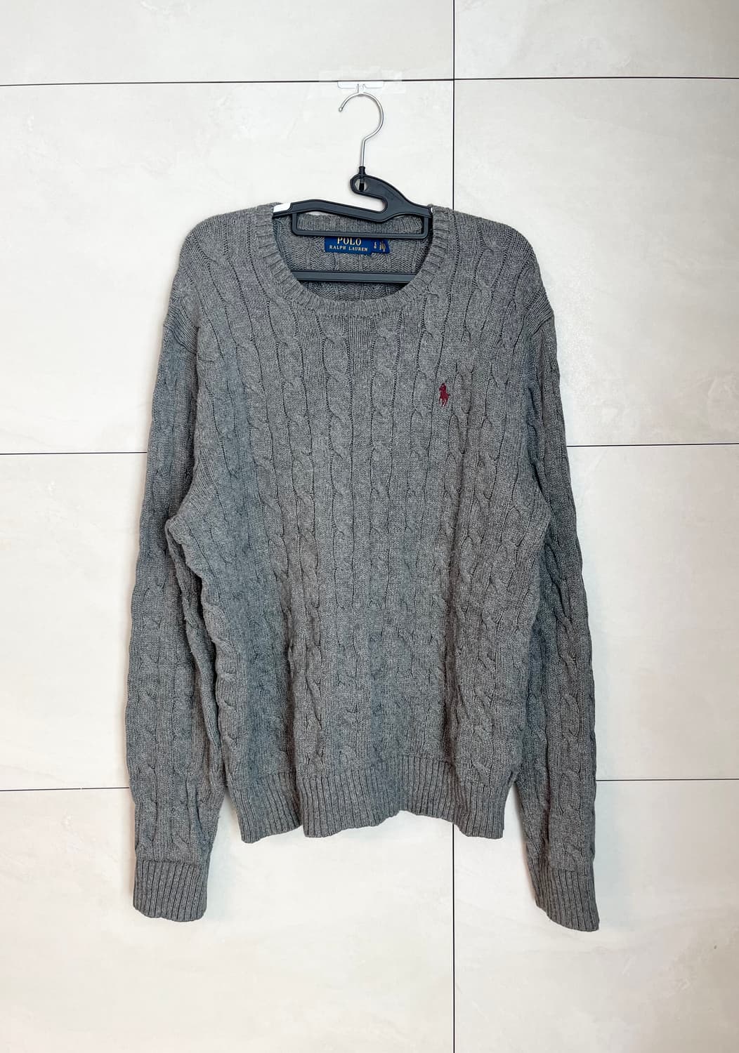 폴로 랄프로렌 케이블 니트 그레이 [L] 상품이미지1