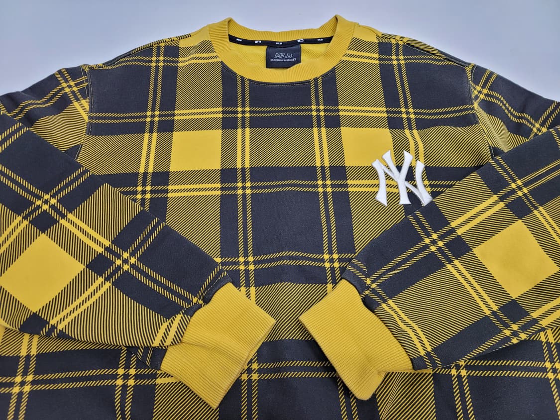 MLB 20FW 엠엘비 뉴욕양키즈 체크 오버핏 맨투맨 / 100 (L)
 상품이미지3
