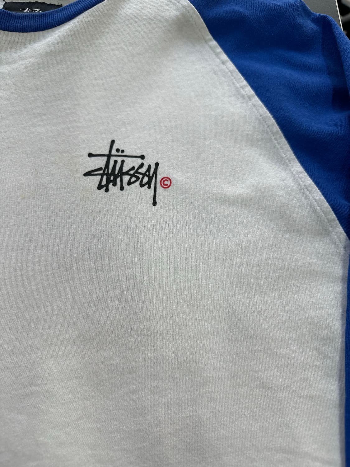 스투시 빅로고 레글런 티셔츠 블루 상품이미지6