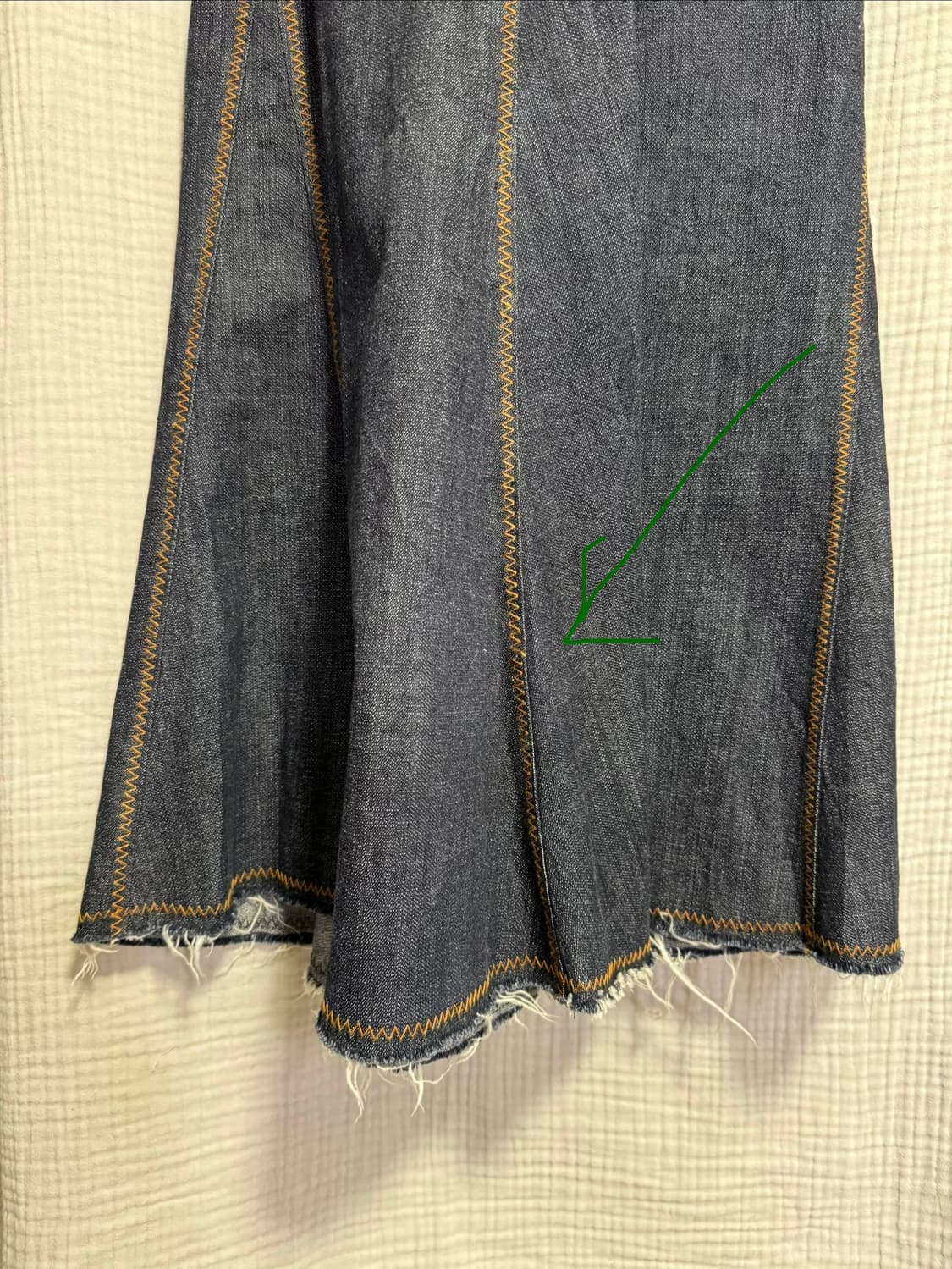 쟝폴고티에 맥시 데님스커트 지그재그 스티치 상품이미지10