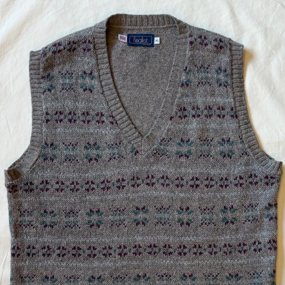 [107-110] 80s USA 페어아일 셰틀랜드 울 니트 베스트 상품이미지2