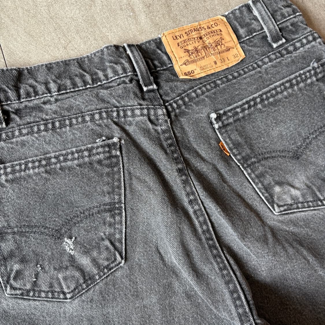 94년 미국 생산 리바이스 550데님 오렌지탭 블랙 팬츠 상품이미지10