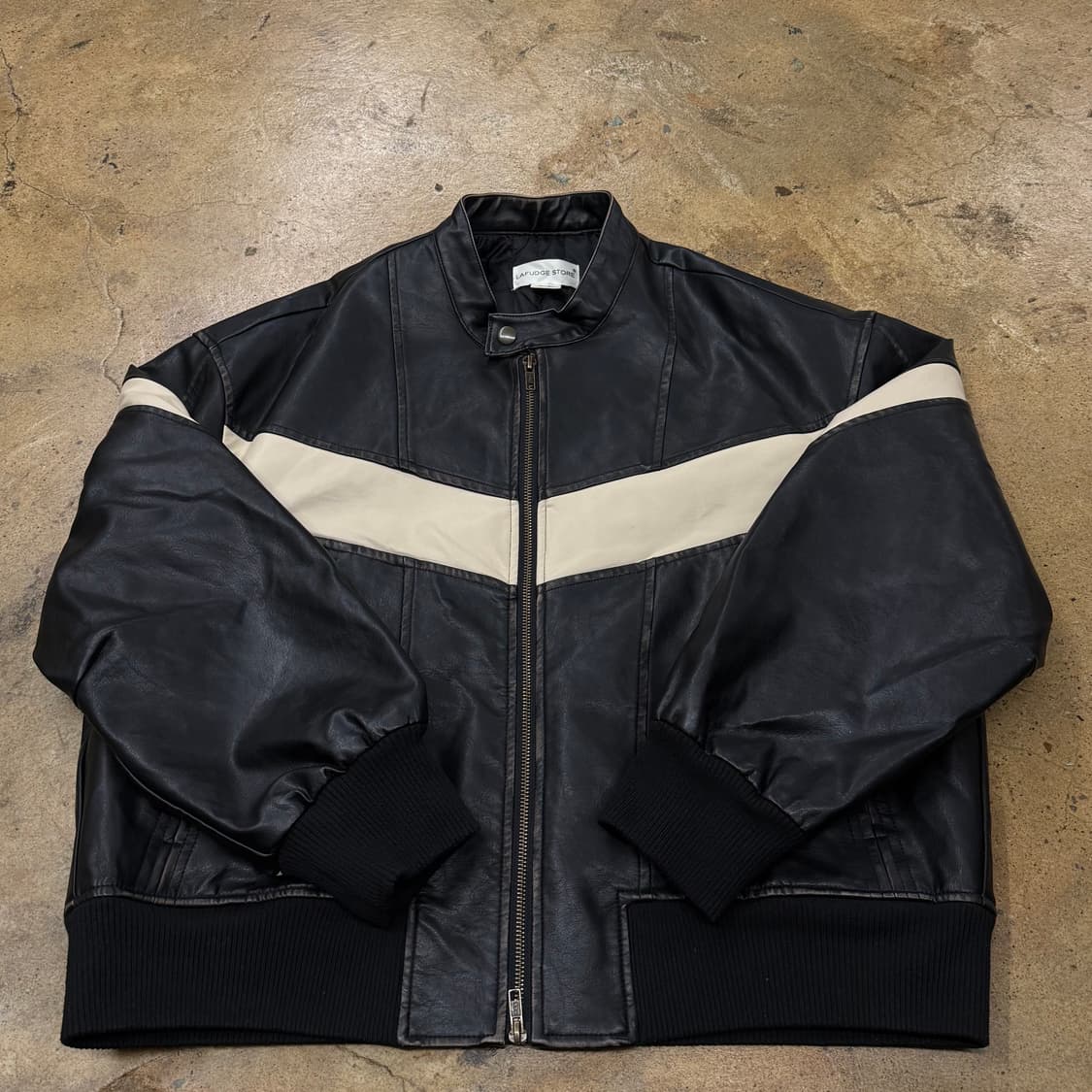 [정품/L] 라푸지스토어 블랙 리얼레더자켓 b8 상품이미지2