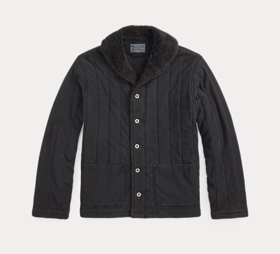 더블알엘 rrl 플리스 칼라 퀄트 저지 재킷 L 상품이미지1