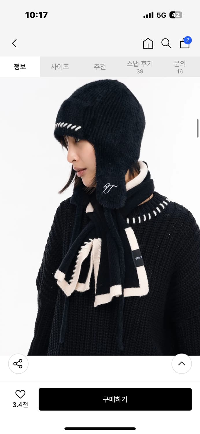 Earmuffs Beanie Black 상품이미지1